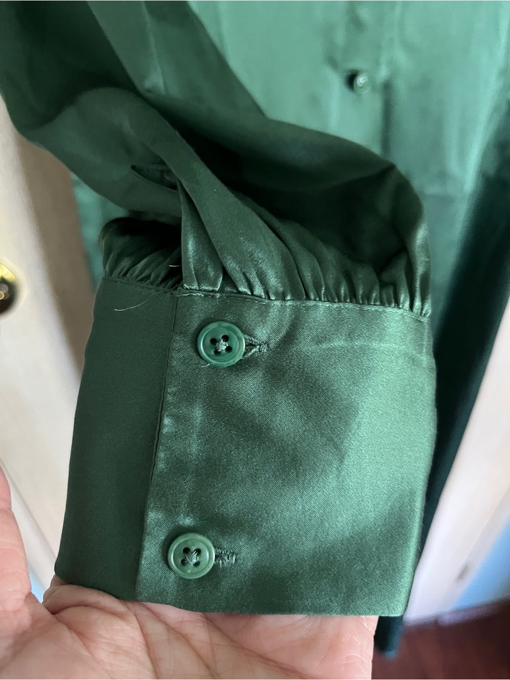 REFORMATION Catalina Green Silk Long Dress Sz 10 - Picture 4 of 12